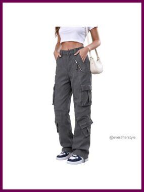 Camo Cargo Pants for Women Casual Work Combat Ripstop Hiking Pants 9 Pockets